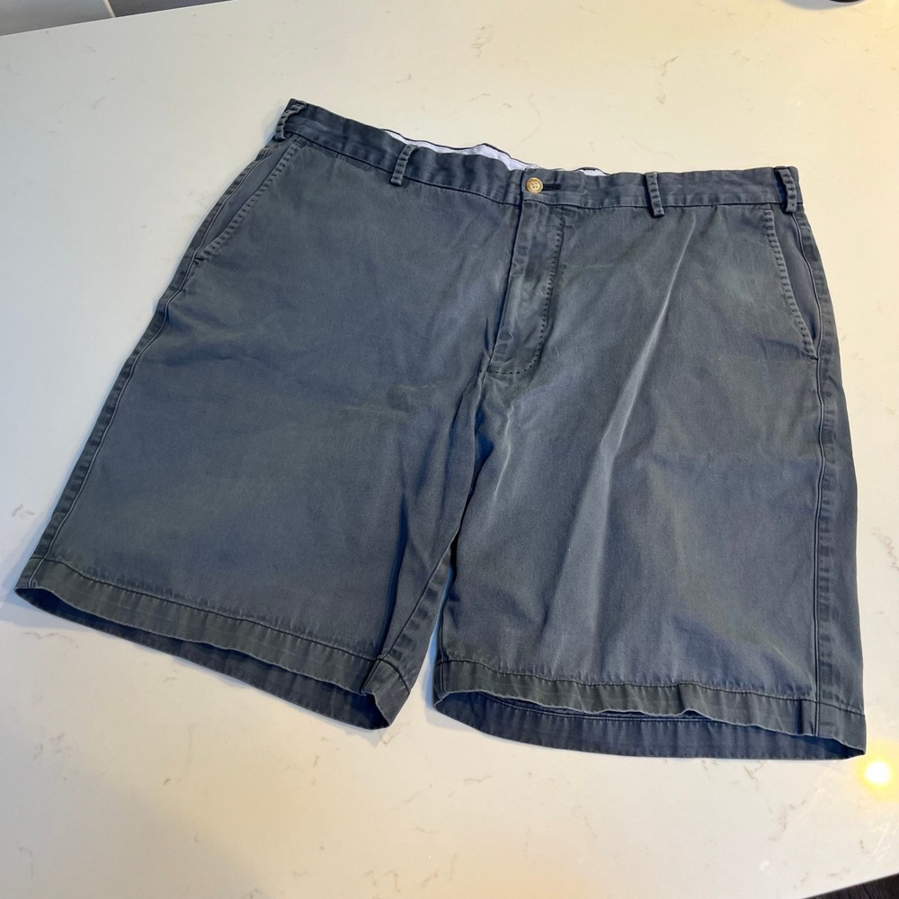 Peter Millar Mens Gray Flat Front Pima Cotton Golf Shorts Sz 40 Casual
